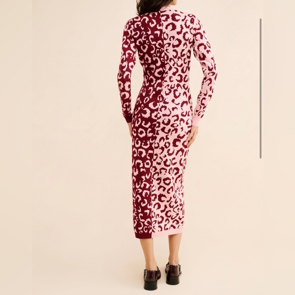 Farm Rio Mixed Leopard Knit Midi Dress - Picture 2 of 7
